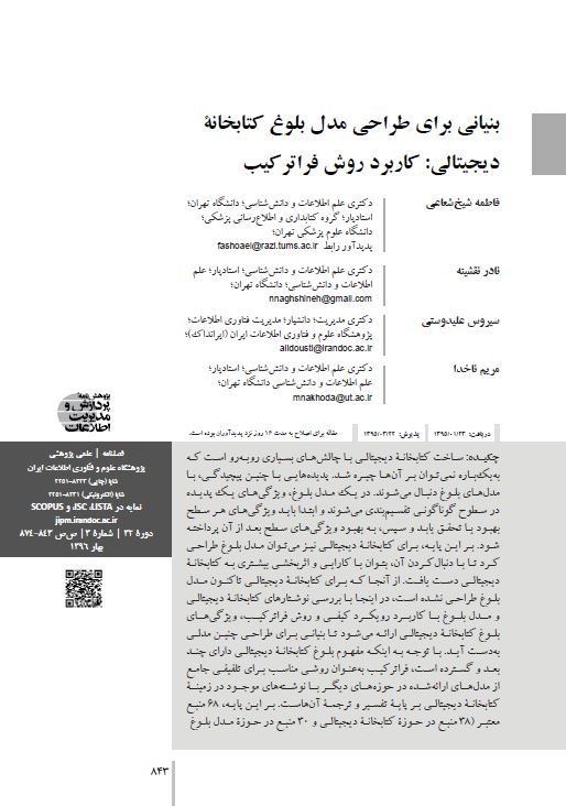بنیانی برای طراحی مدل بلوغ کتابخانه دیجیتالی: کاربرد روش فراترکیب