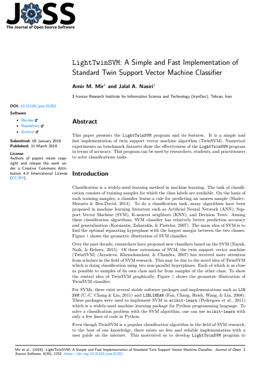 LightTwinSVM: A Simple and Fast Implementation of Standard Twin Support Vector Machine Classifier