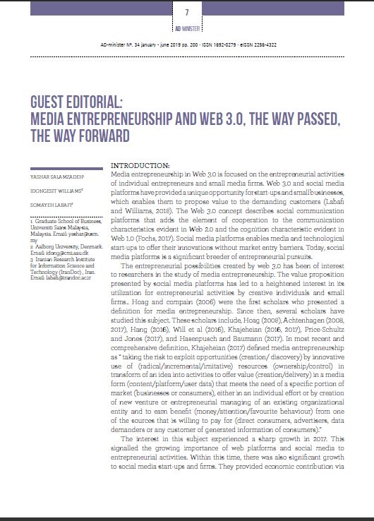 Media Entrepreneurship and Web 3.0, the way passed, the way forward