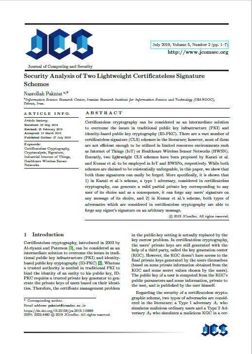 Security analysis of two lightweight certificateless signature schemes
