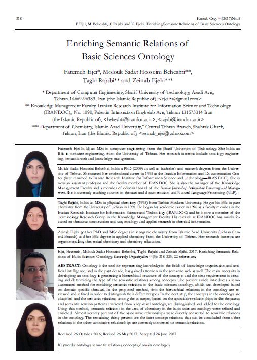 Enriching Semantic Relations of Basic Sciences Ontology