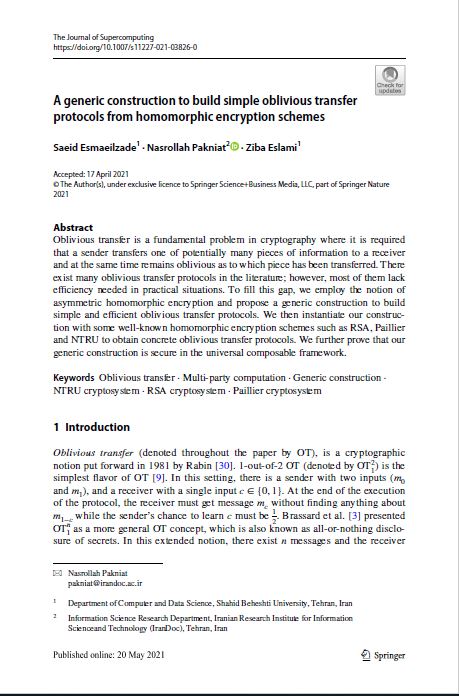 A generic construction to build simple oblivious transfer protocols from homomorphic encryption schemes