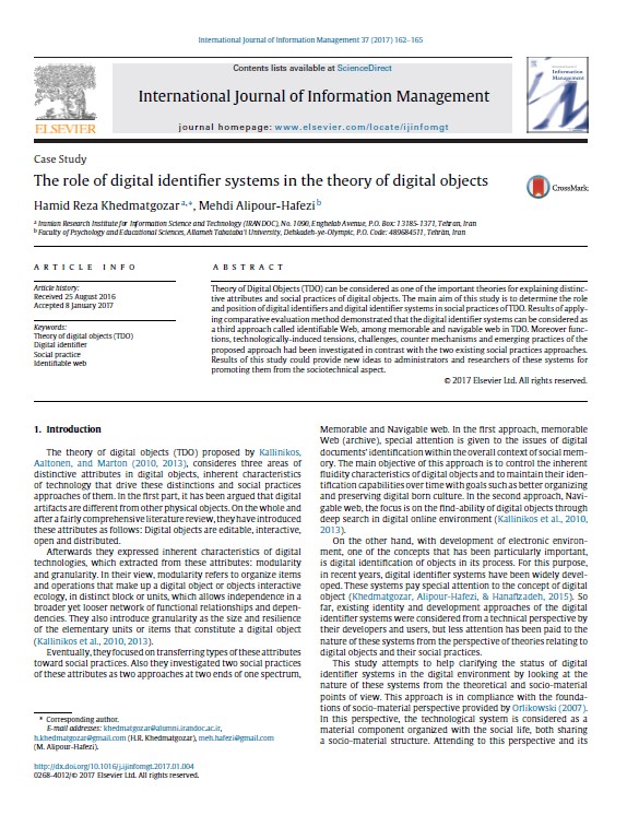 The role of digital identifier systems in the theory of digital objects