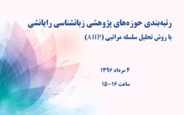 رتبه‌بندی حوزه‌های پژوهشی زبان‌شناسی رایانشی با روش تحلیل سلسله‌مراتبی (AHP)