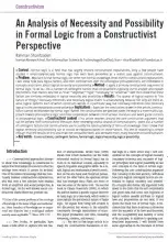An Analysis of Necessity and Possibility in Formal Logic from a Constructivist Perspective
