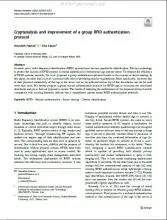 Cryptanalysis and improvement of a group RFID authentication protocol