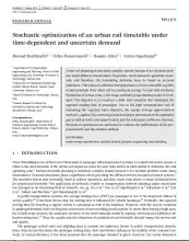 Stochastic optimization of an urban rail timetable under time-dependent and uncertain demand