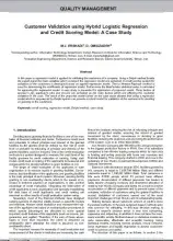 Customer Validation Using   Hybrid Logistic Regression and Credit Scoring Model: A Case Study