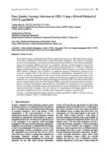 Data Quality Strategy Selection in CRIS: Using a Hybrid Method of SWOT and BWM