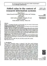 Added value in the context of research information systems