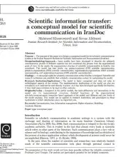 Scientific information transfer: a conceptual model for scientific communication in IranDoc