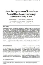 user acceptance of location based Mobile advertising: an empirical study in Iran