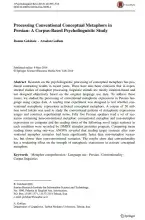 Processing Conventional Conceptual Metaphors in Persian: A Corpus-Based Psycholinguistic Study