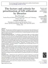 The factors and criteria for prioritization of GIS utilization by libraries