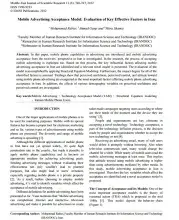 Mobile Advertising Acceptance Model: Evaluation of Key Effective Factors in Iran