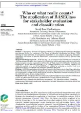 Who or what really counts? The application of BASEClass for stakeholder evaluation and classification