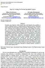 STEPS FOR CREATING TWO PERSIAN SPECIALIZED CORPORA