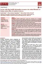 Factors affecting health information resources in central libraries at Iranian universities of medical sciences