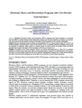 Electronic Theses and Dissertations Programs after Two Decades Exploring Impact