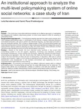 An institutional approach to analyze the multi-level policymaking system of online social networks: a case study of Iran