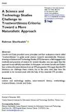 A Science and Technology Studies Challenge to Trustworthiness Criteria: Toward a More Naturalistic Approach