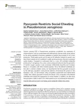 Pyocyanin Restricts Social Cheating in Pseudomonas aeruginosa