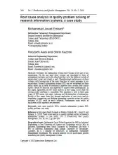 Root Cause Analysis in Quality Problem Solving of Research Information Systems: A Case Study