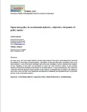 Open data policy in social media industry, subjective viewpoints of policy maker