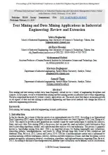 Text Mining and Data Mining Applications in Industrial Engineering: Review and Extension