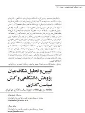 تبیین و تحلیل شکاف میان پژوهش‌‌ دانشگاهی و کنش سیاست‌گذاری؛ مطالعه موردی مقالات حوزه سیاست‌گذاری در ایران
