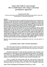 Smart cities built by smart people: How to build Smart cities using a contextual participatory approach?
