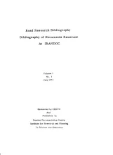 Road Research Bibliography of Documents Received at IRANDOC, Volume 1, No. 1